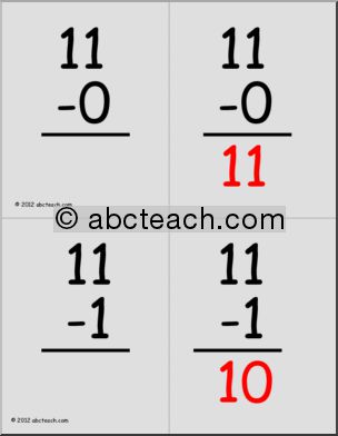 Flashcards: Subtraction (11-20)