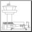 Clip Art: Buildings: Airport Terminal and Control Tower (coloring page)