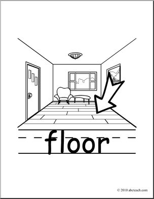 Clip Art: Basic Words: Floor B&W (poster)