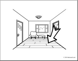 Clip Art: Basic Words: Floor (coloring page)