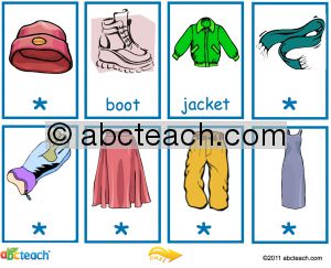 Interactive: Notebook: ESL: Flashcards: Clothing–with audio