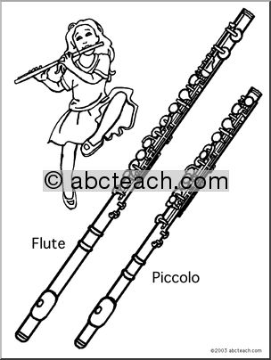 Coloring Page: Flute and Piccolo