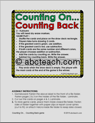 Counting On…Counting Back (elem) Folder Game