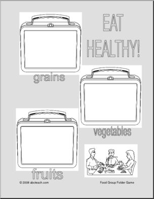 Game Board: Food Groups MyPlate (b/w)