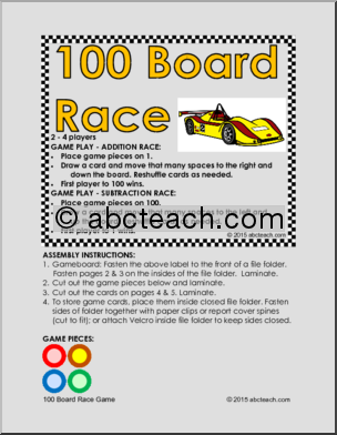 Folder Game: Hundred Board Race