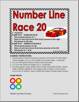 Math – Number Line Race 20 Folder Game