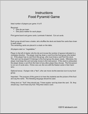 Board Game: Food Pyramid (ESL)