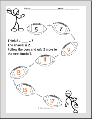 Math: Addition – Football Pass Game (grade 1)