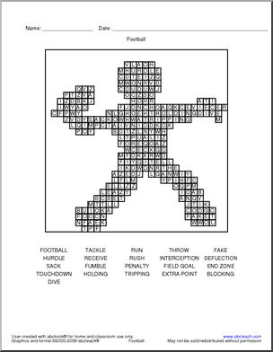 Word Search: Football Terminology
