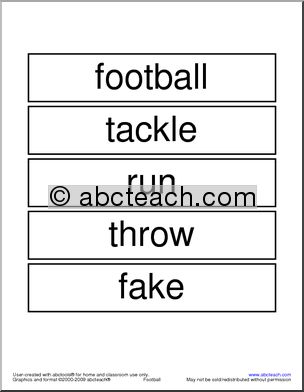 Word Wall: Football Terminology