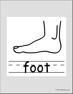 Clip Art: Basic Words: Foot B&W (poster)