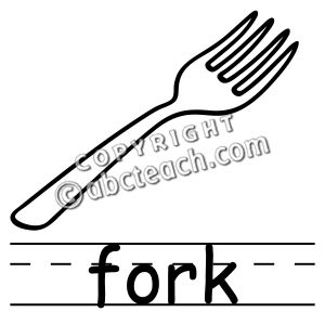 Clip Art: Basic Words: Fork B&W (poster)