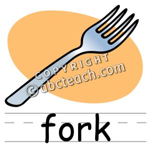 Clip Art: Basic Words: Fork Color (poster)