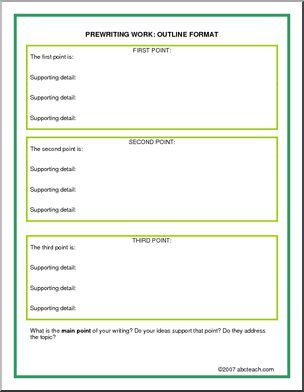 Prewriting – Outline Format Form