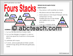 Fours Stacks Math Puzzle