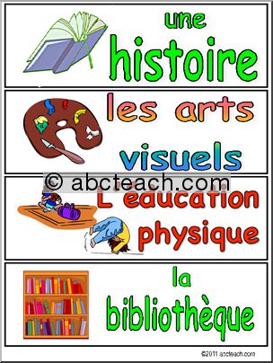 French: Schedule Cards: Set 2