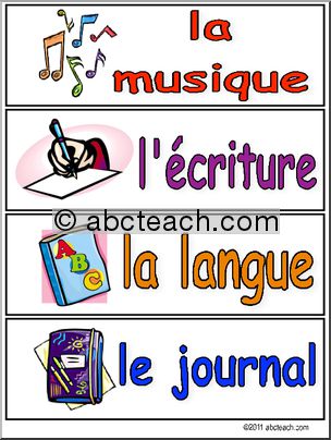 French: Schedule Cards: Set 3