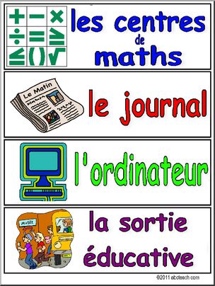 French: Schedule Cards: Set 5
