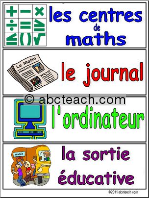 French: Schedule Cards: Set 5