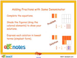 Interactive: Notebook: Math: Adding Like Fractions