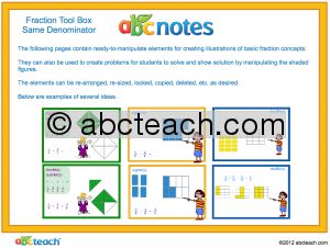 Interactive: Notebook: Math: Fractions: Tool Box