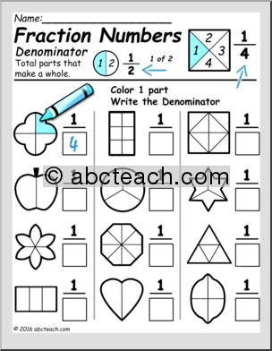 Math Fractions Packet (grade 3) Common Core