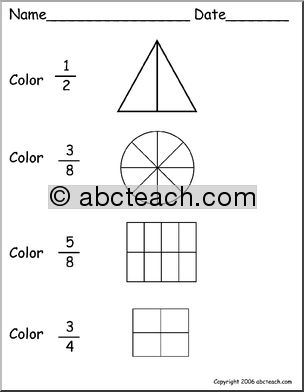 Coloring Fractions 4 Worksheet