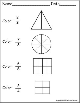 Coloring Fractions 5 Worksheet
