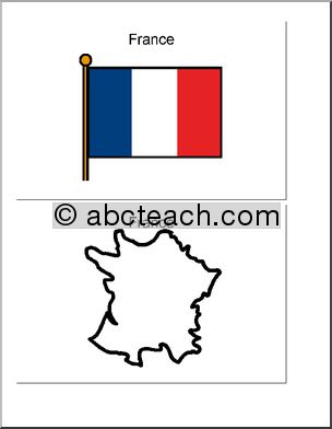 Map and Flag Cards: France