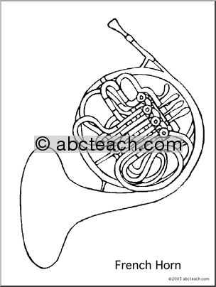 Coloring Page: French Horn