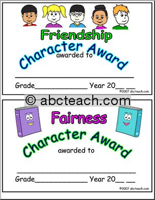 Certificate: Character Ed. – Friendship, Fairness