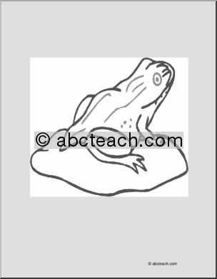 Coloring Page: Frog on Lily Pad