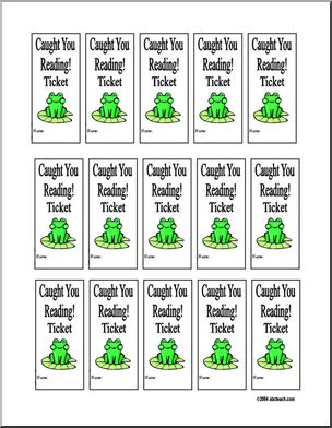 Certificate: Caught You Reading! Tickets (with frogs)