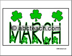Calendar: March (header) – frogs