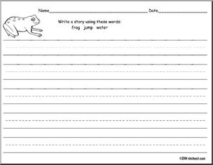 Writing Paper: Frogs (primary lines)