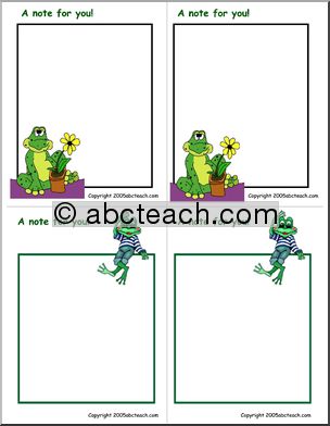 Notecard: A note for you! (frog theme)