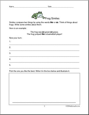 Frogs (elementary) Writing Prompt