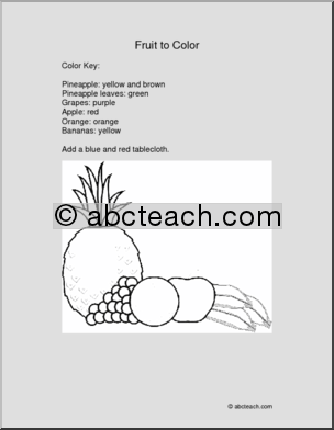 Coloring Page: Fruit to Color