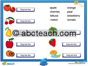 Interactive: Notebook: Vocabulary: Fruit and Vegetables-ESL with Audio-Set 1
