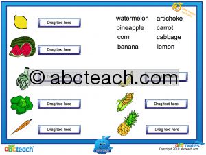 Interactive: Notebook: Vocabulary: Fruit and Vegetables-ESL with Audio-Set 2