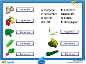 Interactive: Notebook:French: Fruits et lÃˆgumes: Vocabulaire–(avec audio) Jeu  3