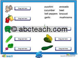 Interactive: Notebook: Vocabulary: Fruit and Vegetables-ESL with Audio-Set 3