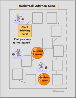 Board Game: Basketball Addition (color) (elem)