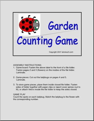 Board Game: Ladybug Counting (preschool) -color