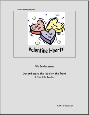 Game Board: Valentine’s Hearts (primary)