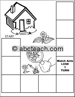 Game Board: Go to School (20 spaces; b/w version)