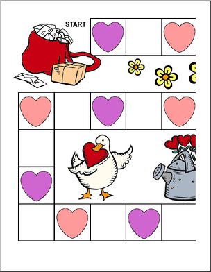 Game Board: Valentine (30 spaces; color)