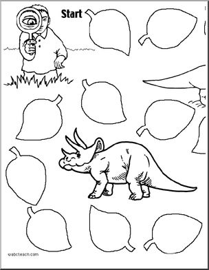 Game Board: Dinosaur (20 spaces; b/w version)