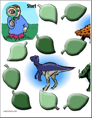 Game Board: Dinosaur (20 spaces; color version)