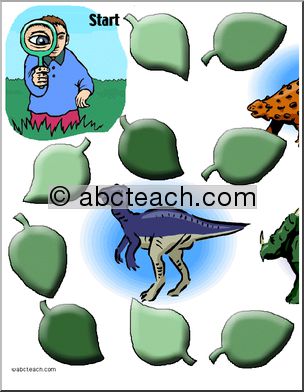 Game Board: Dinosaur (20 spaces; color version)